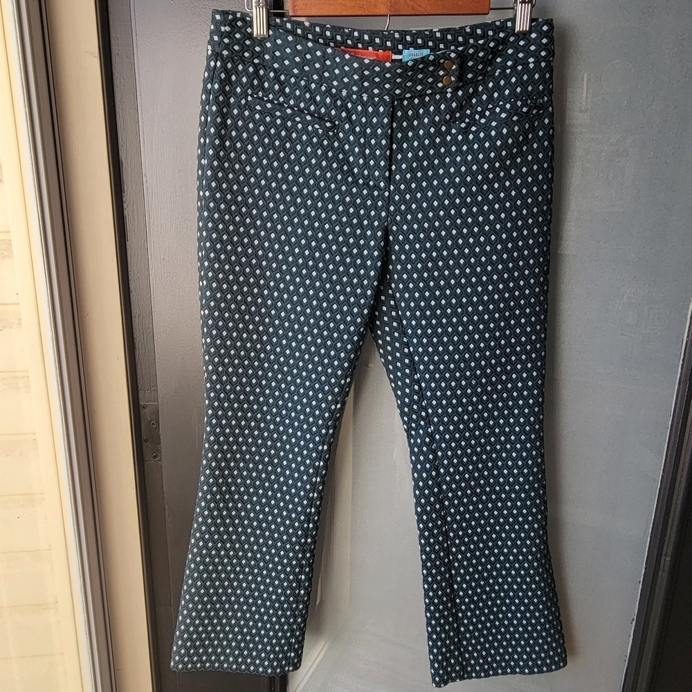 Anthropologie Cartonnier Charlie Crop Flare Green Pants Lorie Size 6 Rise 9" in - Picture 2 of 13